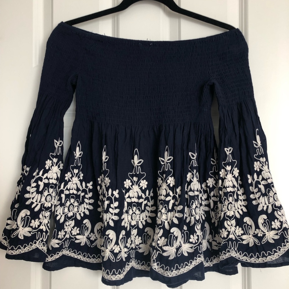 Bell Sleeve Off the Shoulder Top